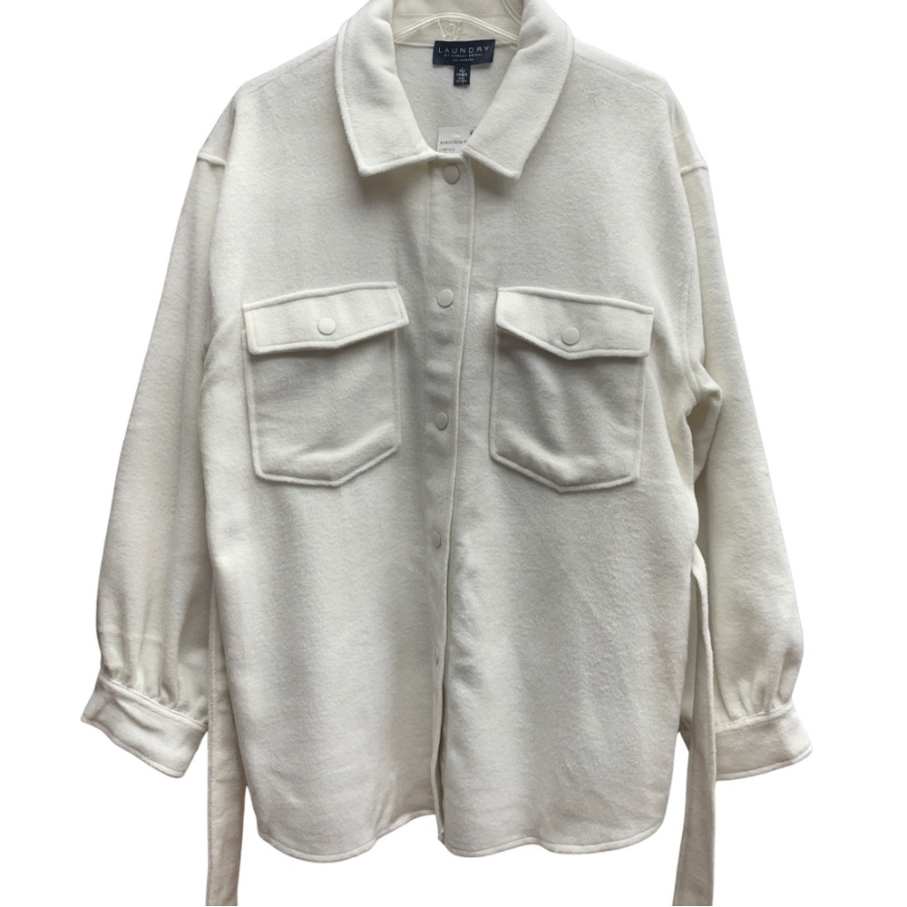 NWT Laundry By Shelli Segal Cream Snap Button Jacket Sz XL - Picture 2 of 10